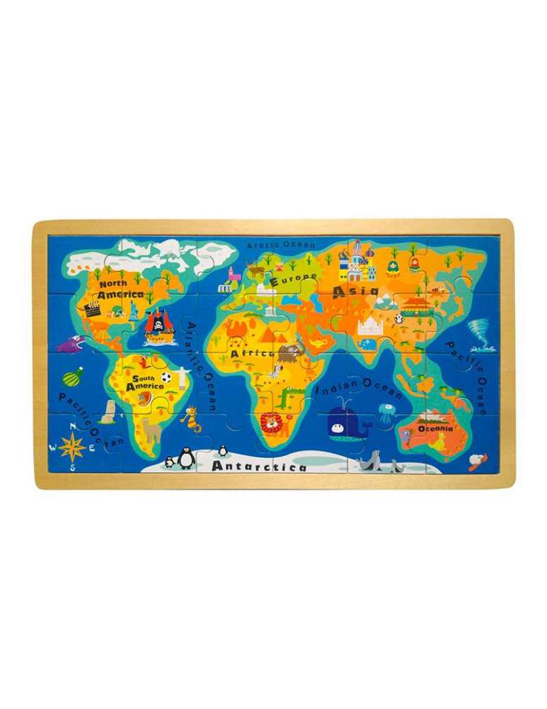 Puzzle Carte Du Monde En Bois Small Foot