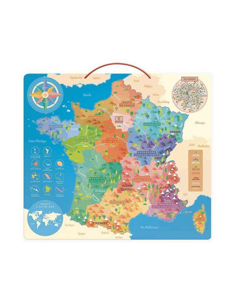 Carte De France Educative Vilac Jouet En Bois Magnetique